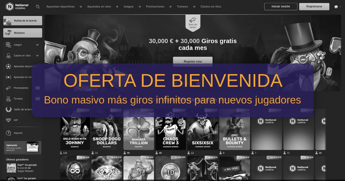 National Casino y su bono de bienvenida con tiradas para Avalon